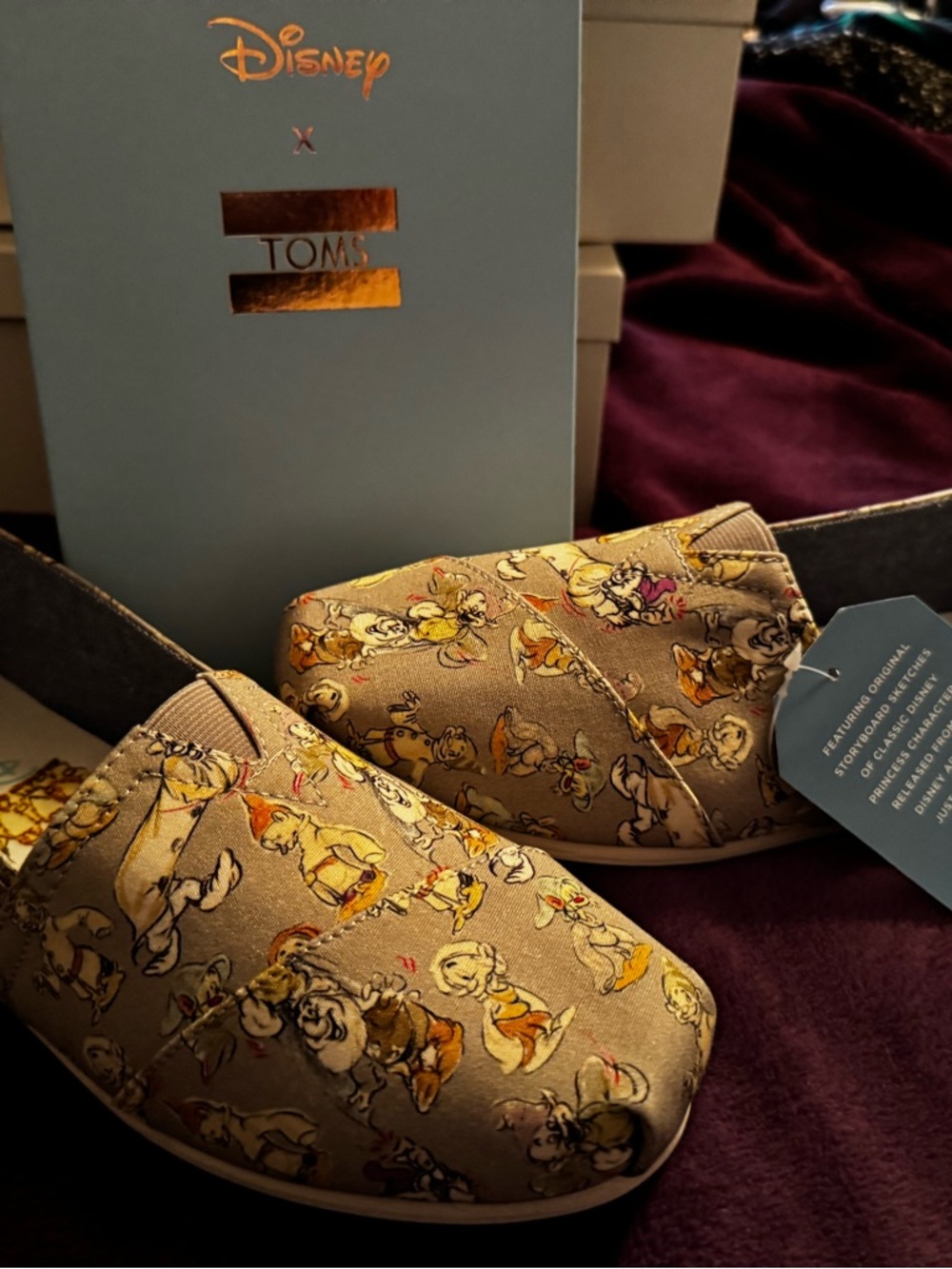 Womans Beige Disney Character Slip-On Shoes